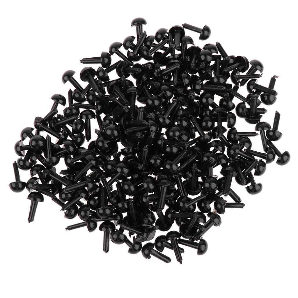 200 Pieces Black Plastic Safety Eyes for Teddy Bear Doll Animal Toys 3MM