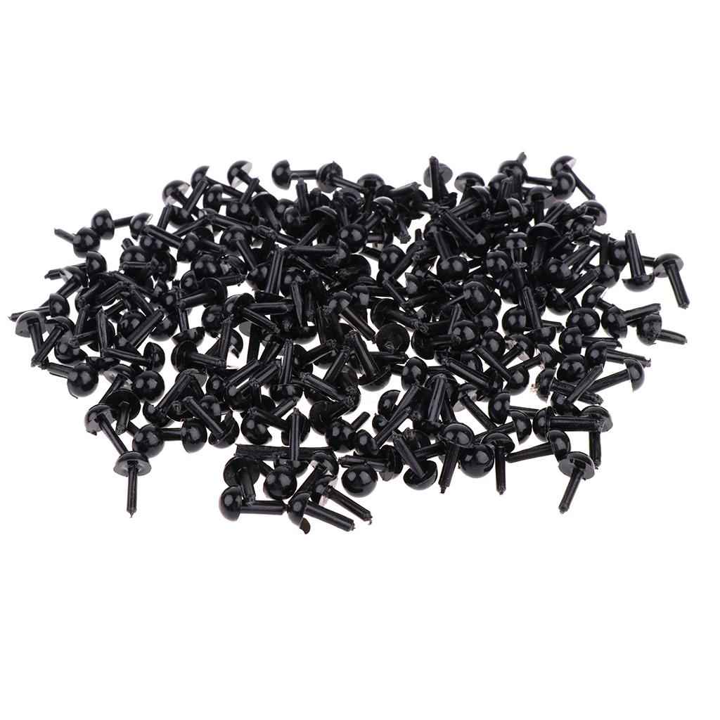 200 Pieces Black Plastic Safety Eyes for Teddy Bear Doll Animal Toys 3MM