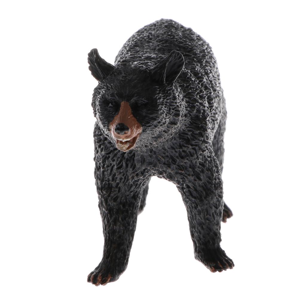 2pcs Simulation Animal Model Figure Toys Figurine Home Decor Black Bear