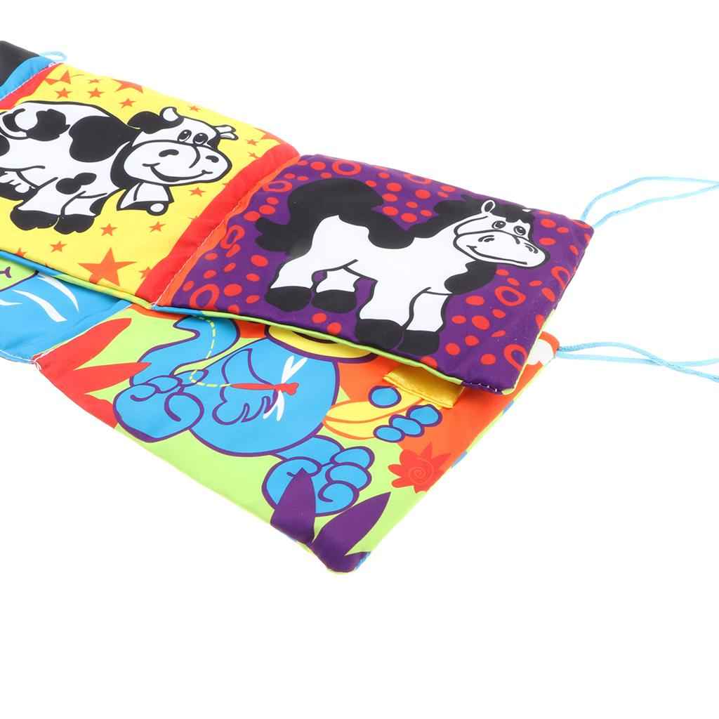 Baby Crib Cloth Book Animal Puzzle Toys Elephant/Lion/Giraffe/Monkey for Kids Infants Educational Development - Rattle Crib Bed Gallery Bumper Pad