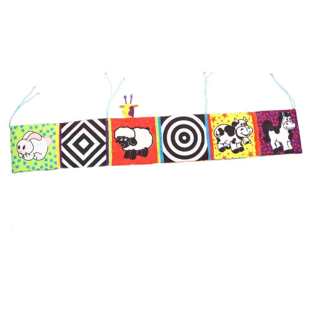 Baby Crib Cloth Book Animal Puzzle Toys Elephant/Lion/Giraffe/Monkey for Kids Infants Educational Development - Rattle Crib Bed Gallery Bumper Pad
