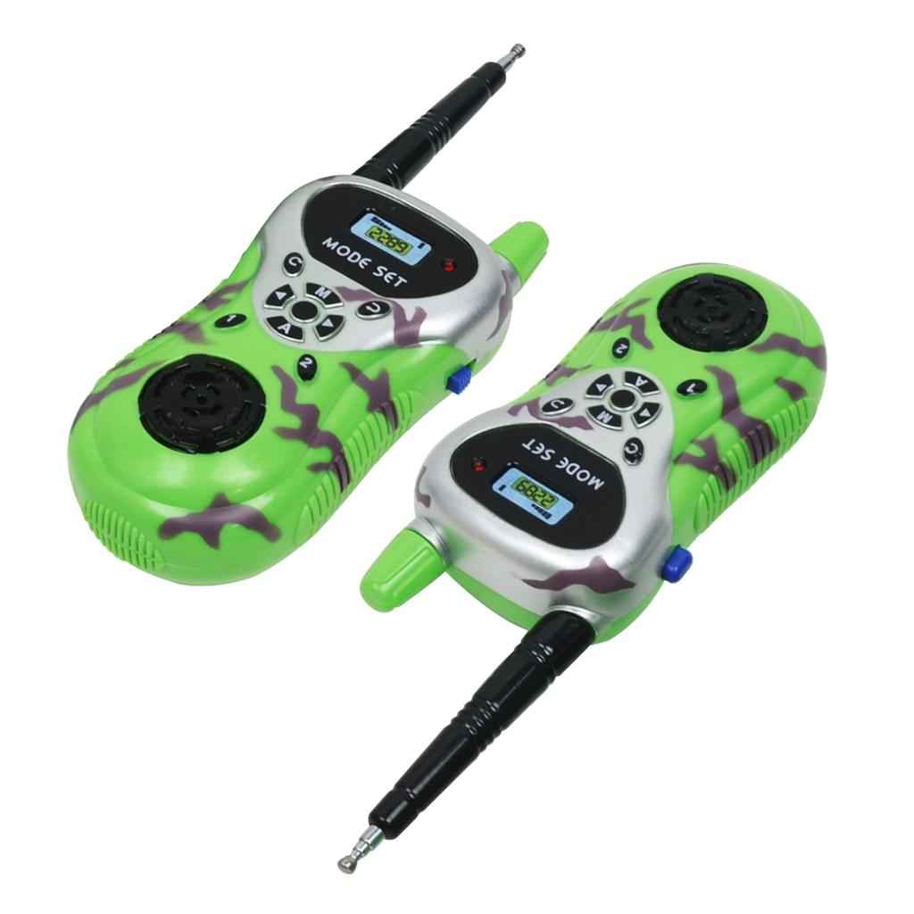 2x Green Color Electronic Walkie Talkie, Kids Outdoor Communication Toy, Two Way Radio