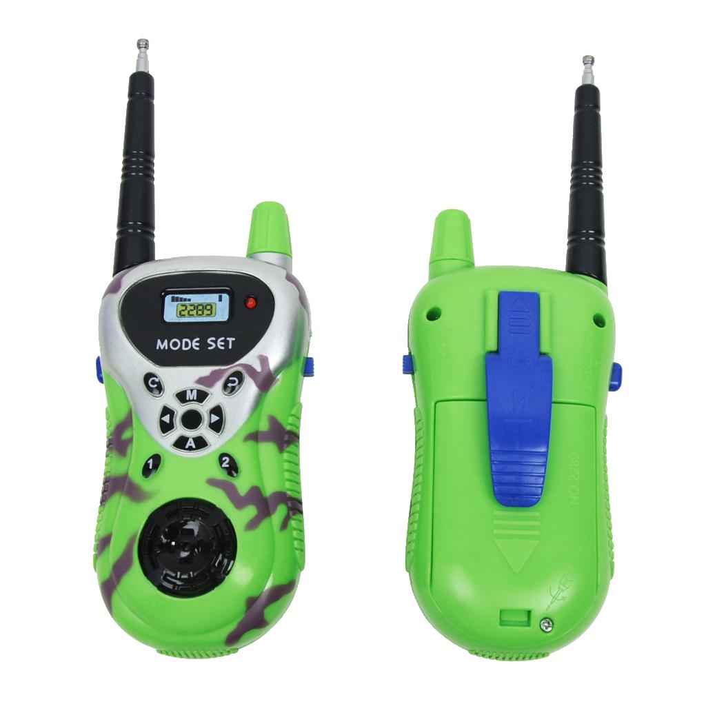 2x Green Color Electronic Walkie Talkie, Kids Outdoor Communication Toy, Two Way Radio