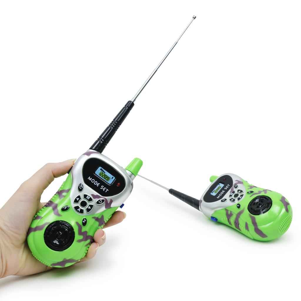 2x Green Color Electronic Walkie Talkie, Kids Outdoor Communication Toy, Two Way Radio