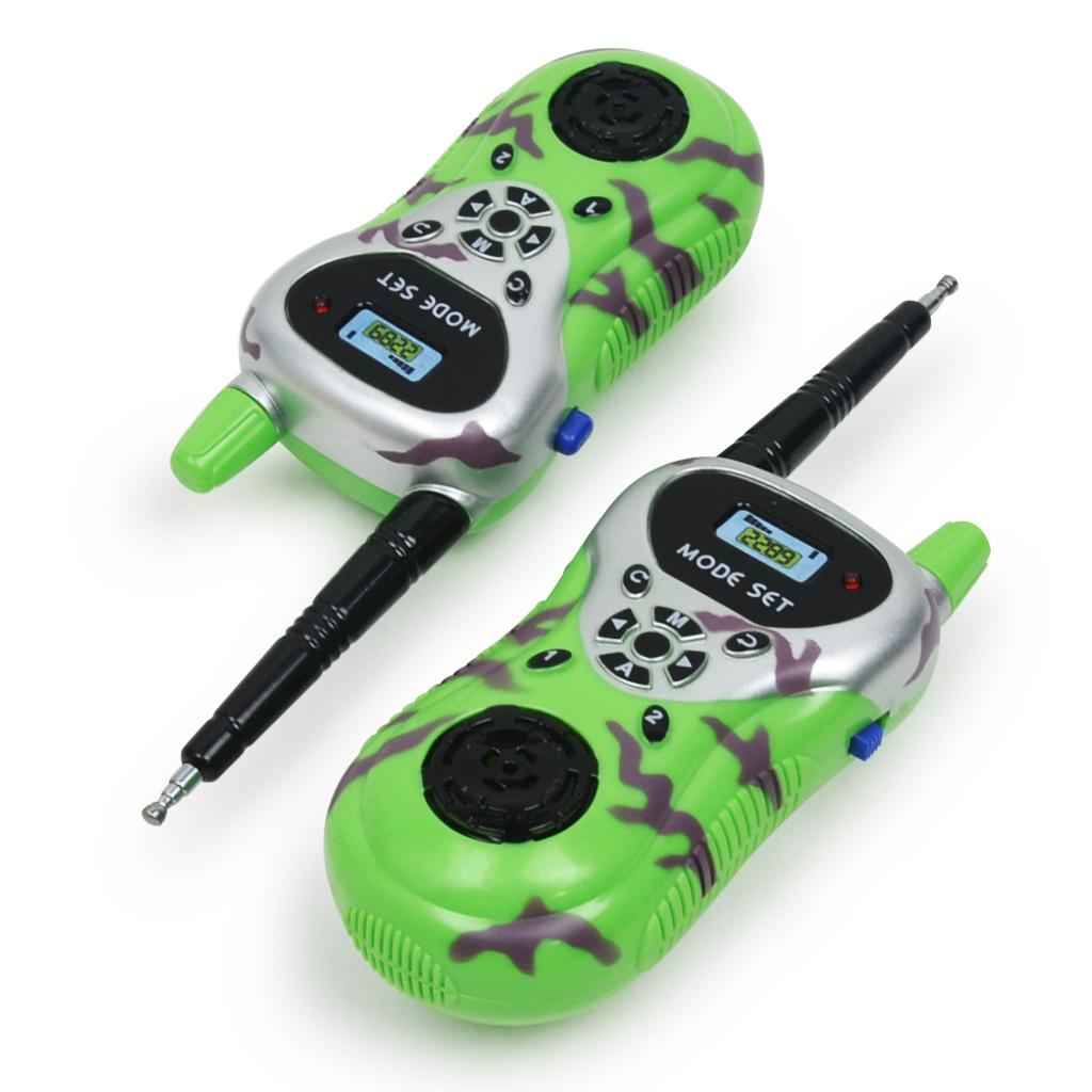 2x Green Color Electronic Walkie Talkie, Kids Outdoor Communication Toy, Two Way Radio