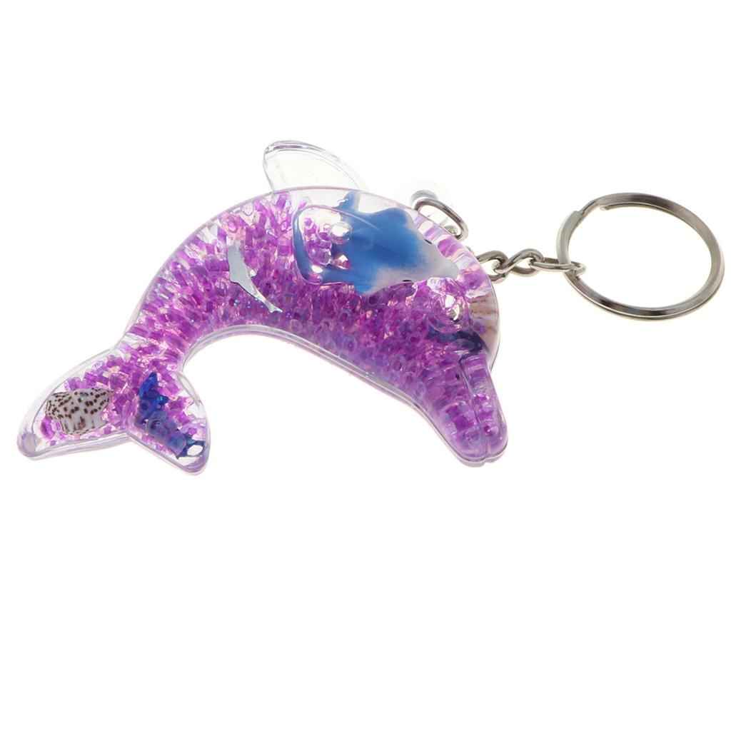Dolphin Shaped Oil Leakage Timer Key Chain Kids Toy Gift Party Favors Purple