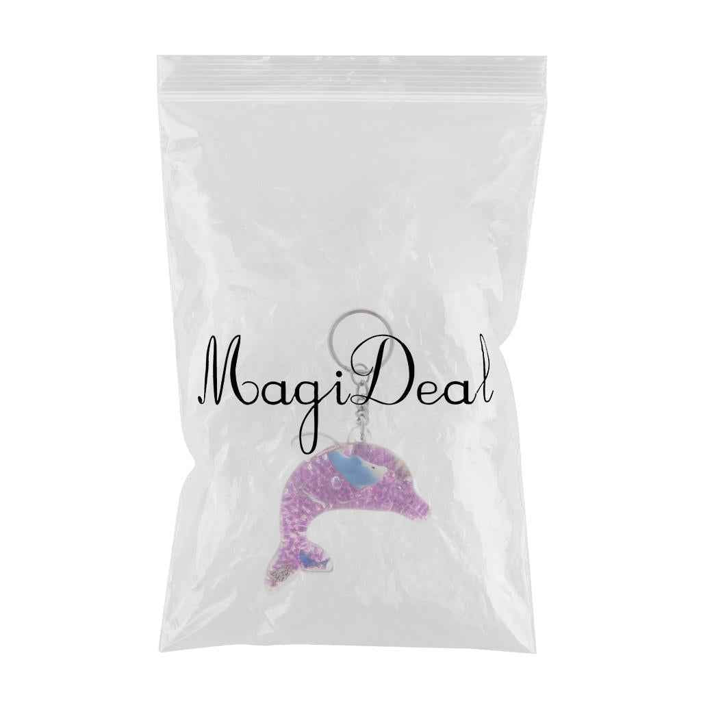Dolphin Shaped Oil Leakage Timer Key Chain Kids Toy Gift Party Favors Purple