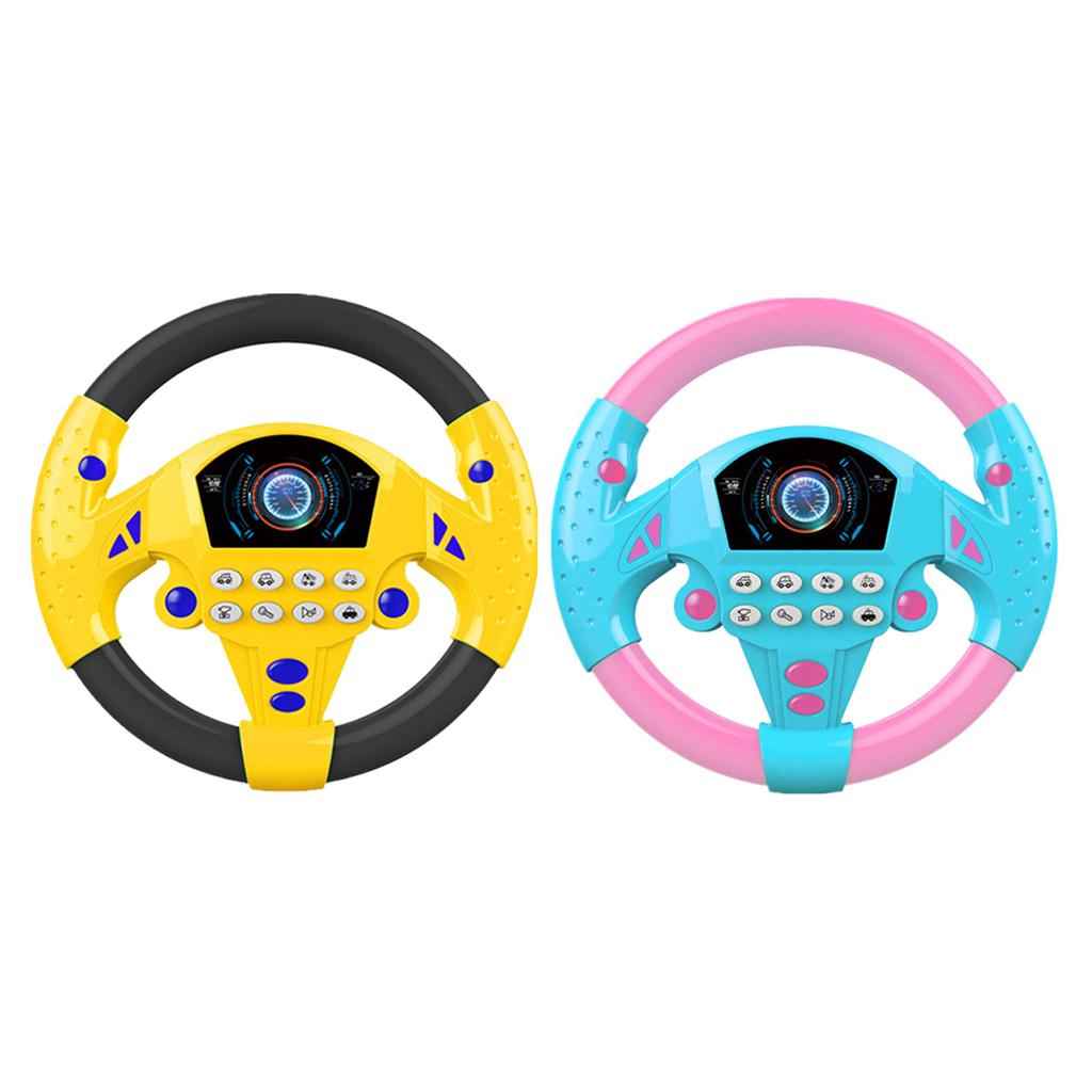 Simulated Steering Wheel Toy Pretend Adventure Toy  for Kids  Pink