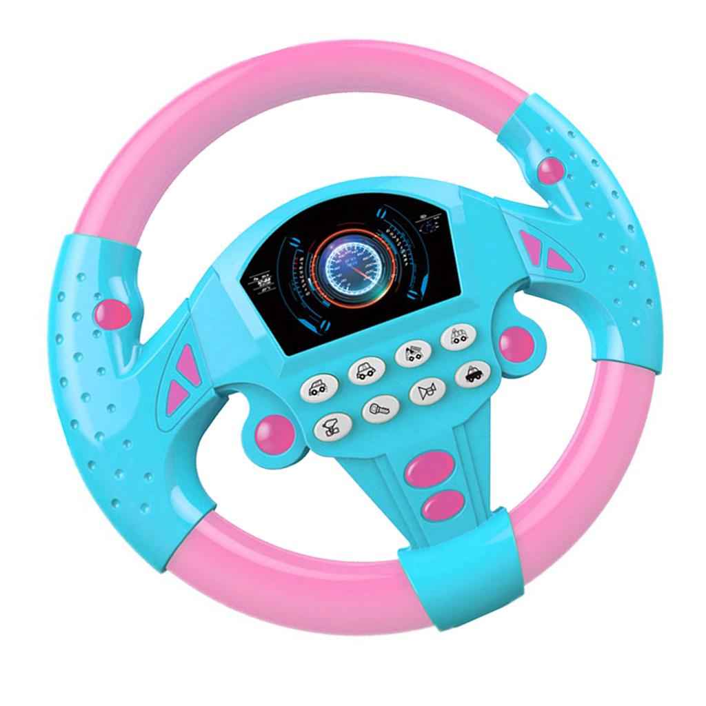 Simulated Steering Wheel Toy Pretend Adventure Toy  for Kids  Pink