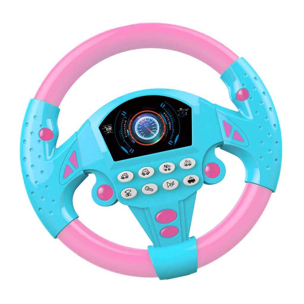 Simulated Steering Wheel Toy Pretend Adventure Toy  for Kids  Pink