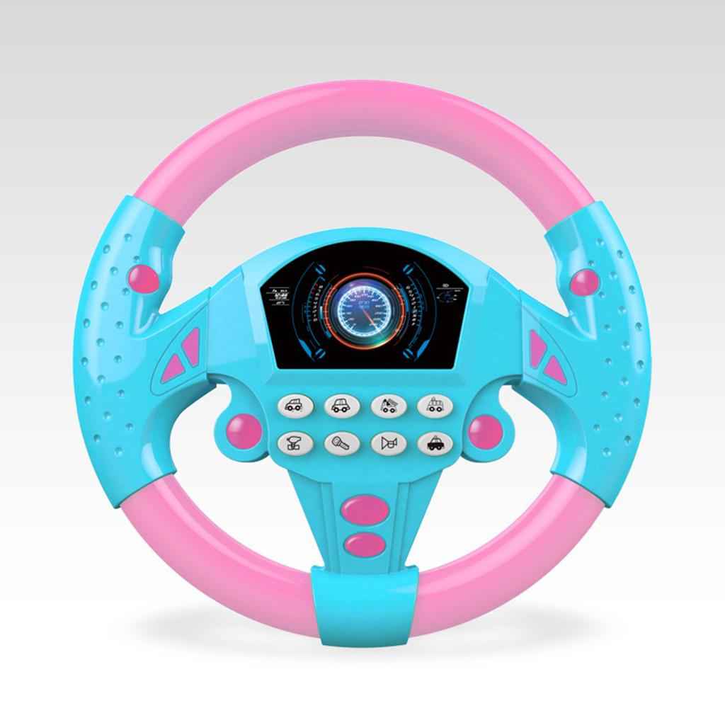 Simulated Steering Wheel Toy Pretend Adventure Toy  for Kids  Pink