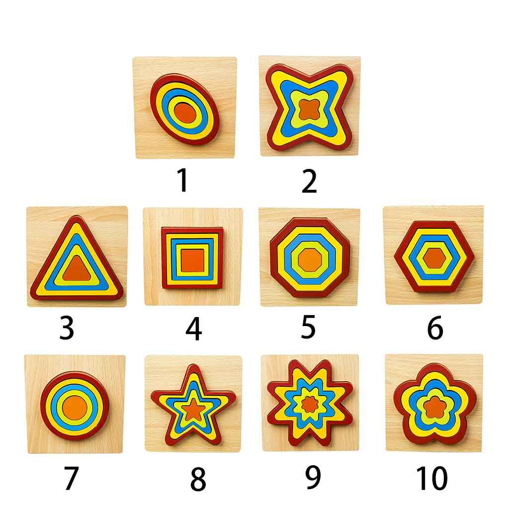 Geometric Jigsaw Puzzle Kids Preschool Educational Toy Gift Oval