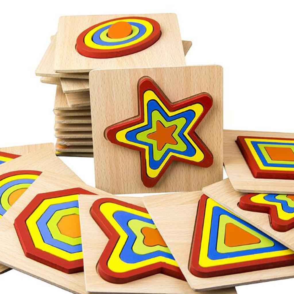Geometric Jigsaw Puzzle Kids Preschool Educational Toy Gift Oval