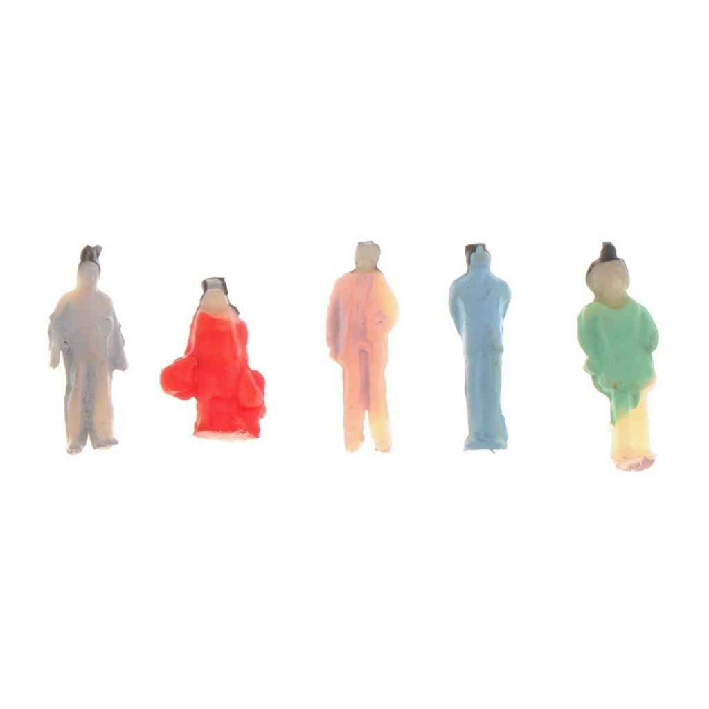 100Pcs Painted People Figures Miniatures for Train Railway Layout 1:200