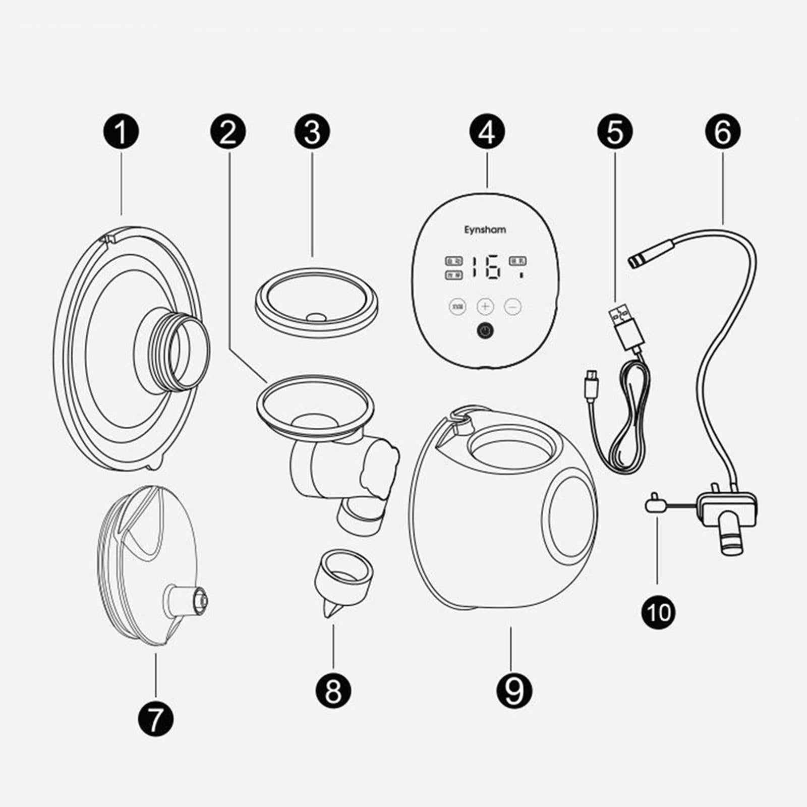 Bilateral Hands Free Electric Breast Pump Automatic Rechargeable 16 Levels