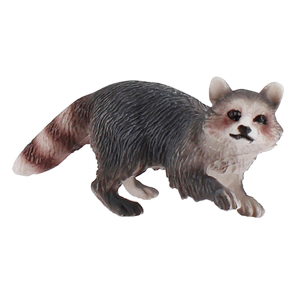 4xLifelike Jungle Animal Raccoon Figures Model Kids Toddlers Toys Party Favors Walking