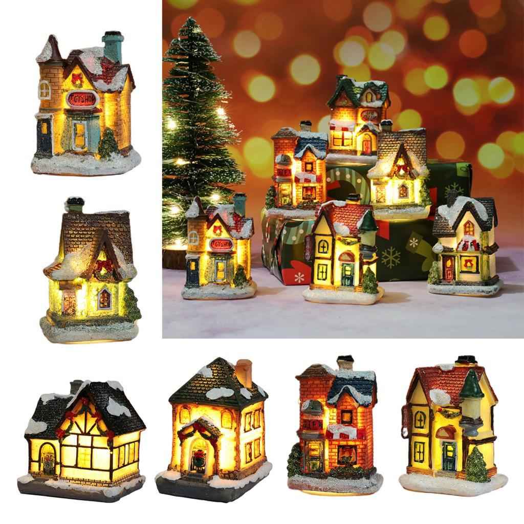 Light Up Christmas Decoration LED Miniature House Village Style 1