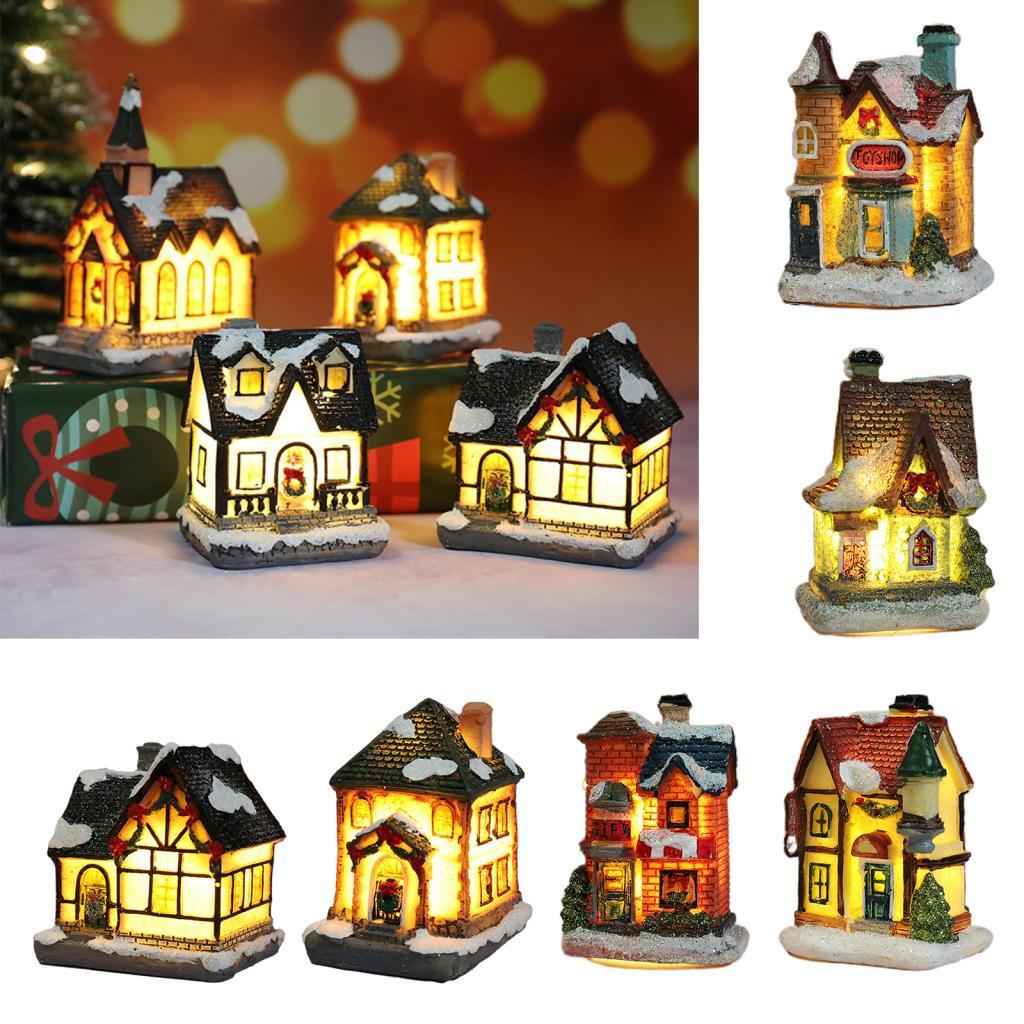 Light Up Christmas Decoration LED Miniature House Village Style 1