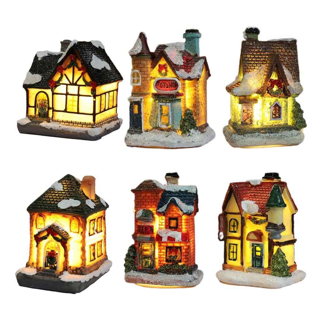 Light Up Christmas Decoration LED Miniature House Village Style 1