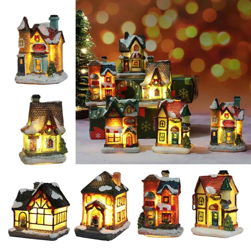 Light Up Christmas Decoration LED Miniature House Village Style 1