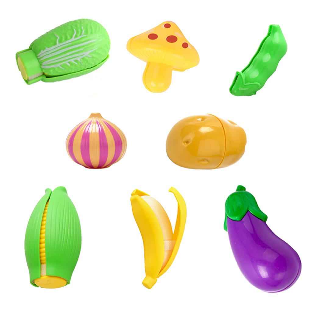 Kitchen Food Pretend Play Cutting Fruit / Vegetable Playset Style 1