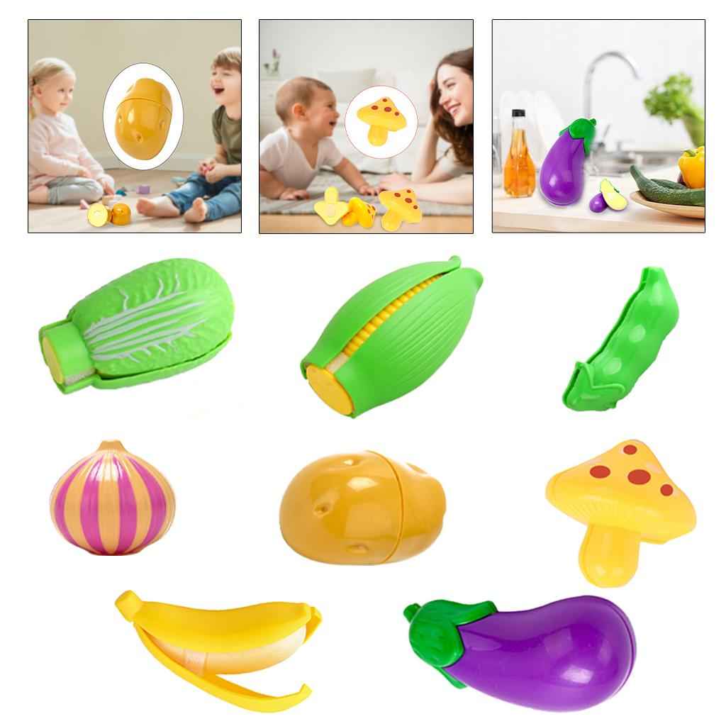 Kitchen Food Pretend Play Cutting Fruit / Vegetable Playset Style 1