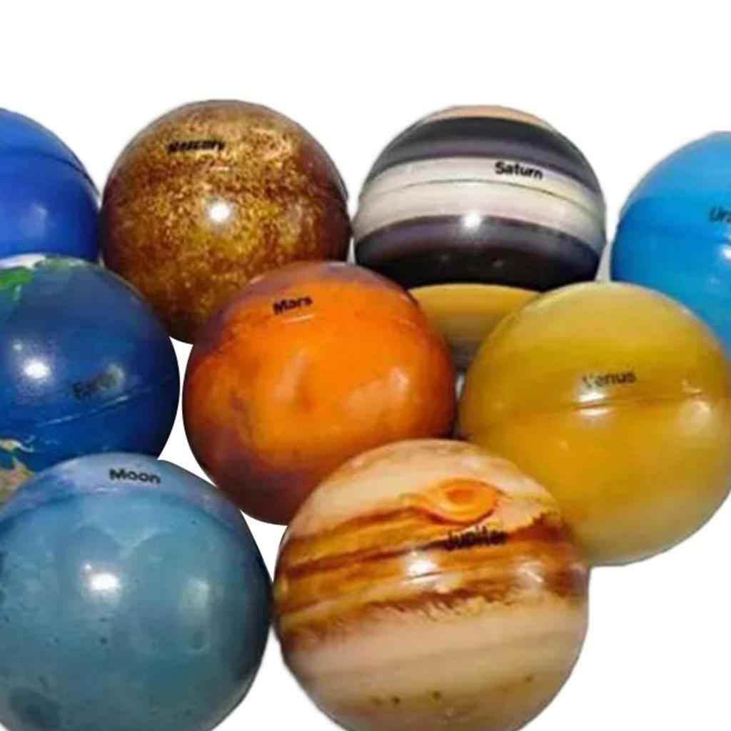 9Pcs Portable Colorful Early Education Soft Planet Bouncy Ball for Kids