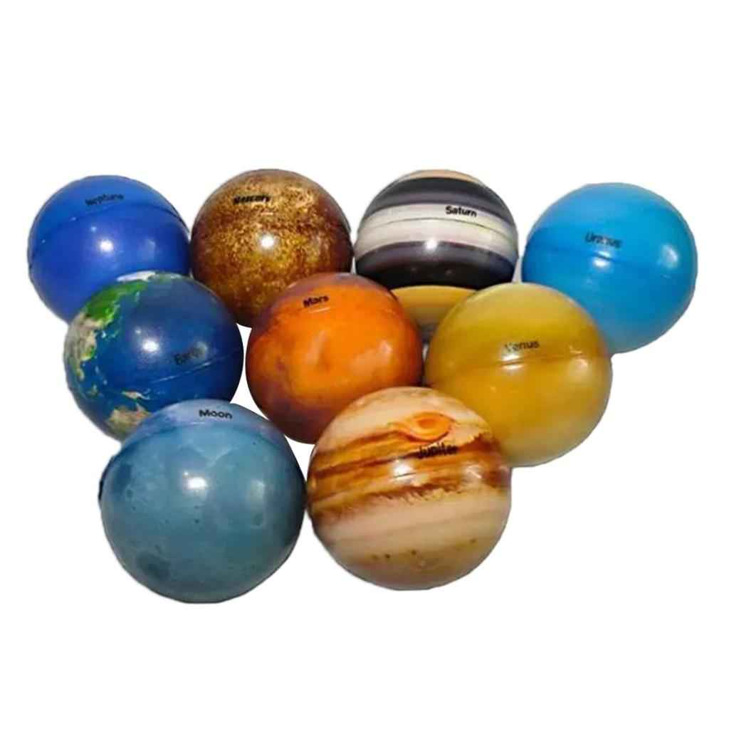 9Pcs Portable Colorful Early Education Soft Planet Bouncy Ball for Kids