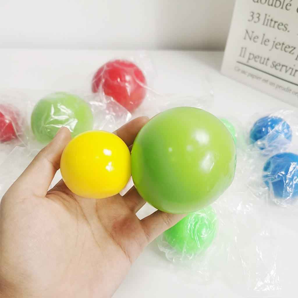 Fluorescence Glow Sticky Balls Jump Wall Ball Fidget Toy Gifts Non-Toxic 1pc