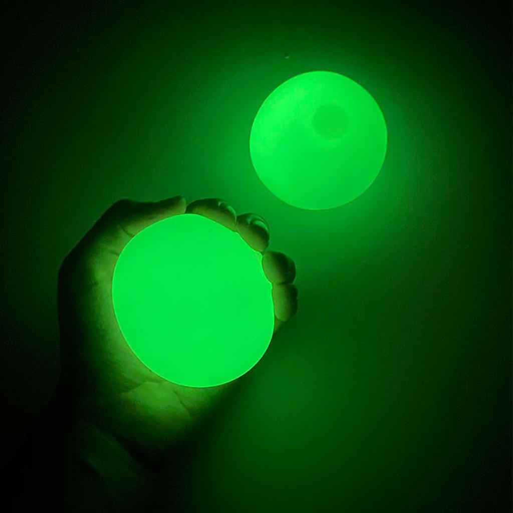 Fluorescence Glow Sticky Balls Jump Wall Ball Fidget Toy Gifts Non-Toxic 1pc