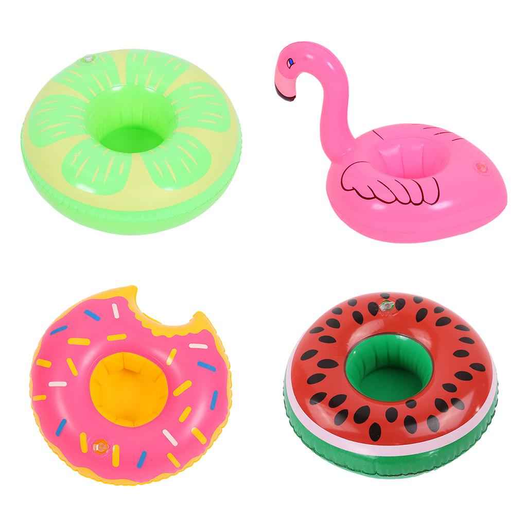 Inflatable Floating Drink Can Cup Holder for Swimming Pool Beach Flamingo