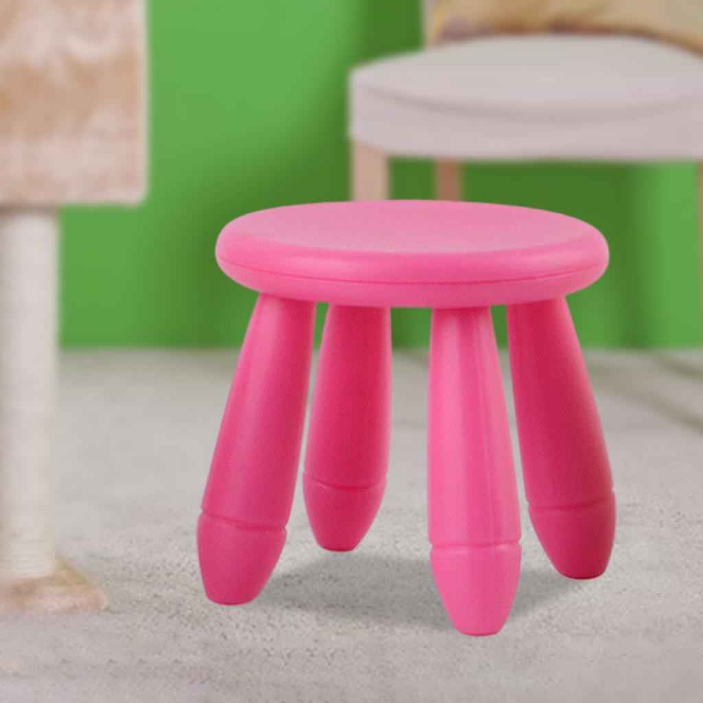 Simulation Dollhouse Miniature Stool Chair Dollhouse Decor Rose Red