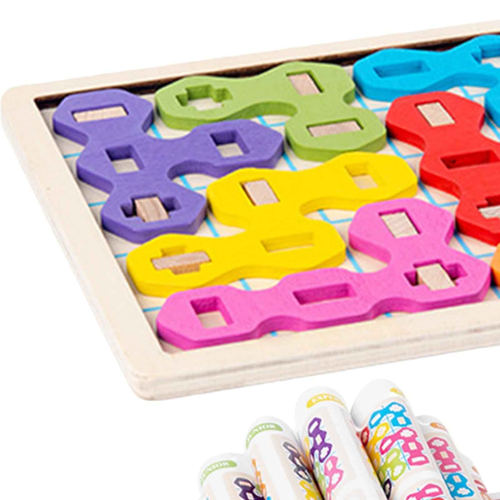 Wooden Geometric Shape Jigsaw Puzzle Kids Toys Children Educational Learning