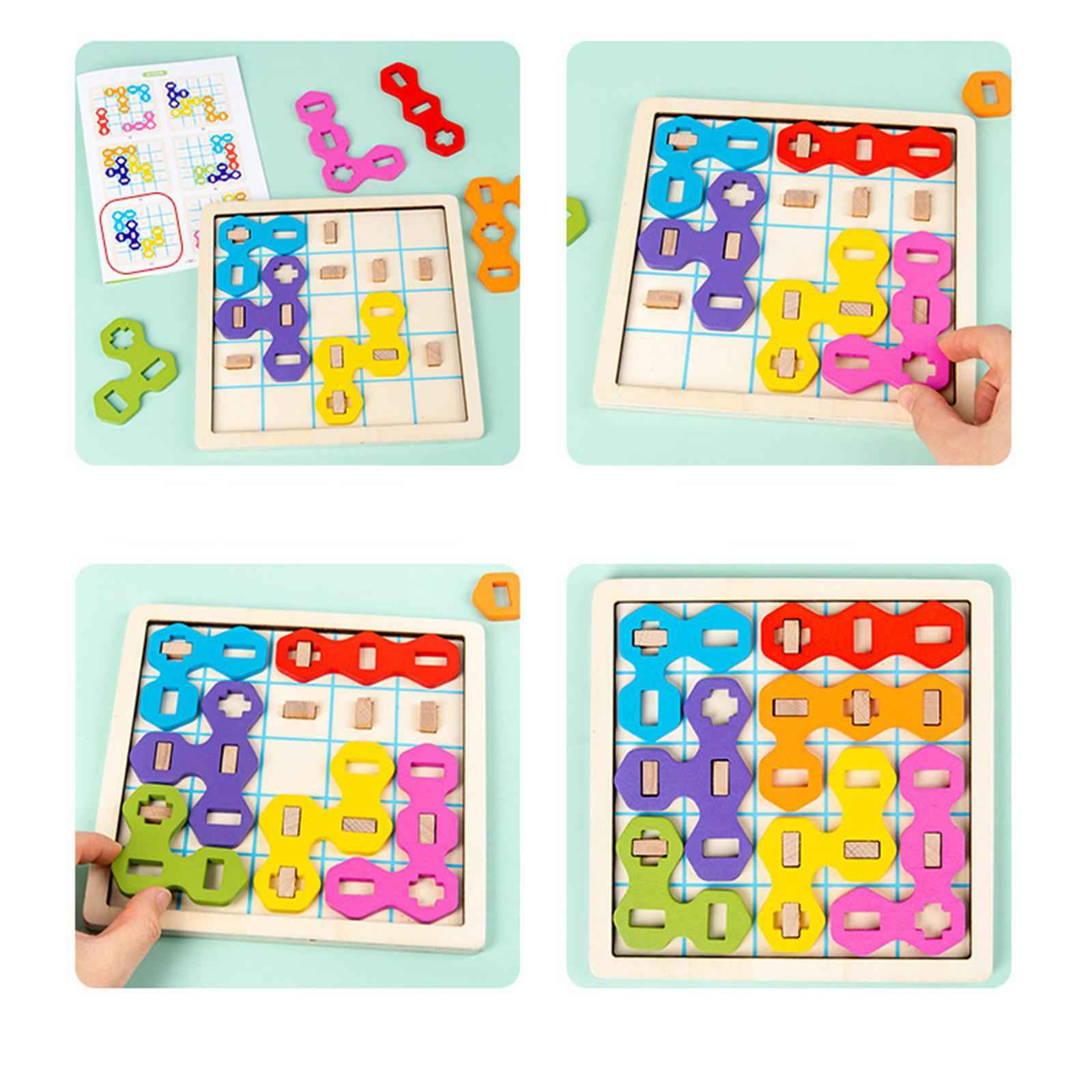 Wooden Geometric Shape Jigsaw Puzzle Kids Toys Children Educational Learning
