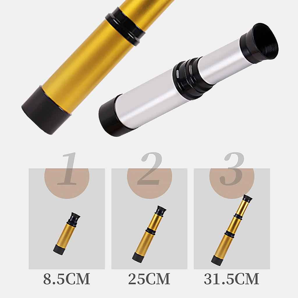 Handheld Telescope Pirate Monocular Three-Section Zoomable for Boys Kids Silver