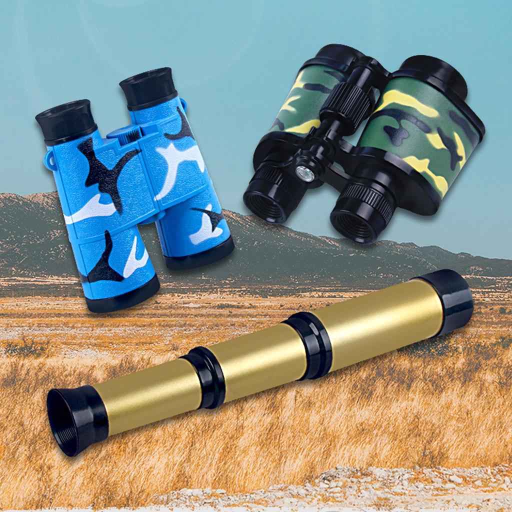 Handheld Telescope Pirate Monocular Three-Section Zoomable for Boys Kids Silver
