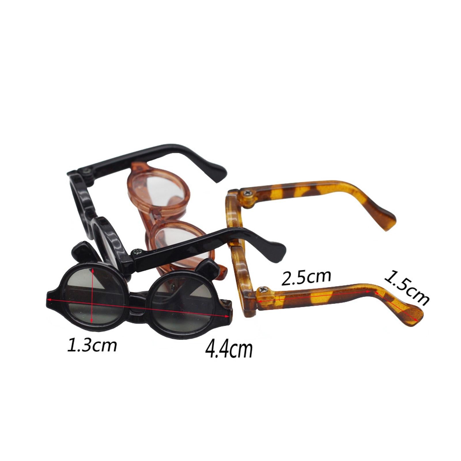 3xCute Doll Glasses Mini Dress up Sunglasses Plastic Doll Decor Kids Toys as described