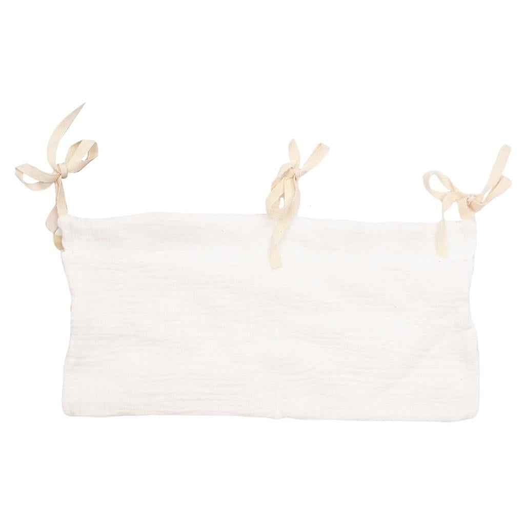 Multipurpose Baby Nursery Organizer Hanging for Diapers Wipes 2 Pockets White