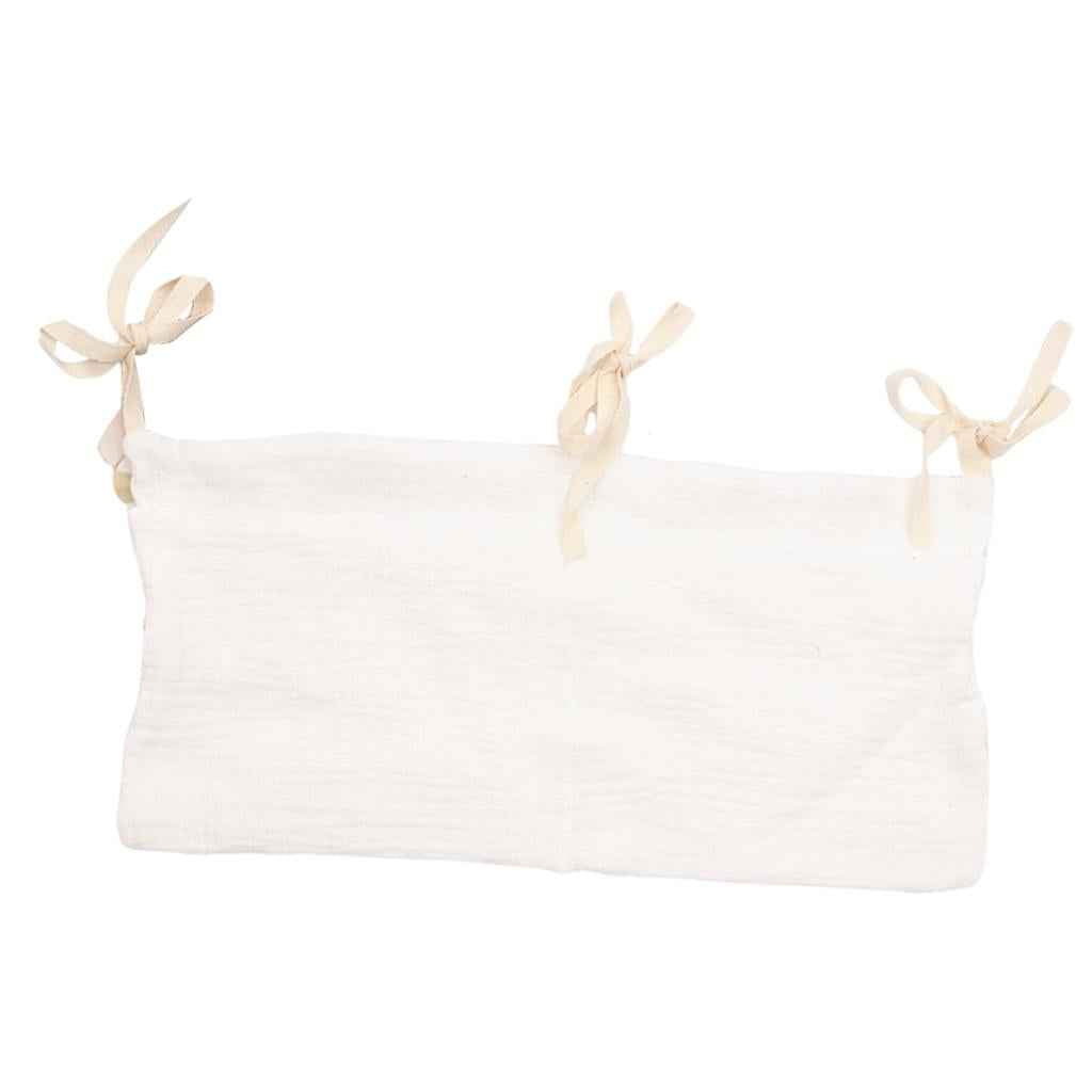 Multipurpose Baby Nursery Organizer Hanging for Diapers Wipes 2 Pockets White