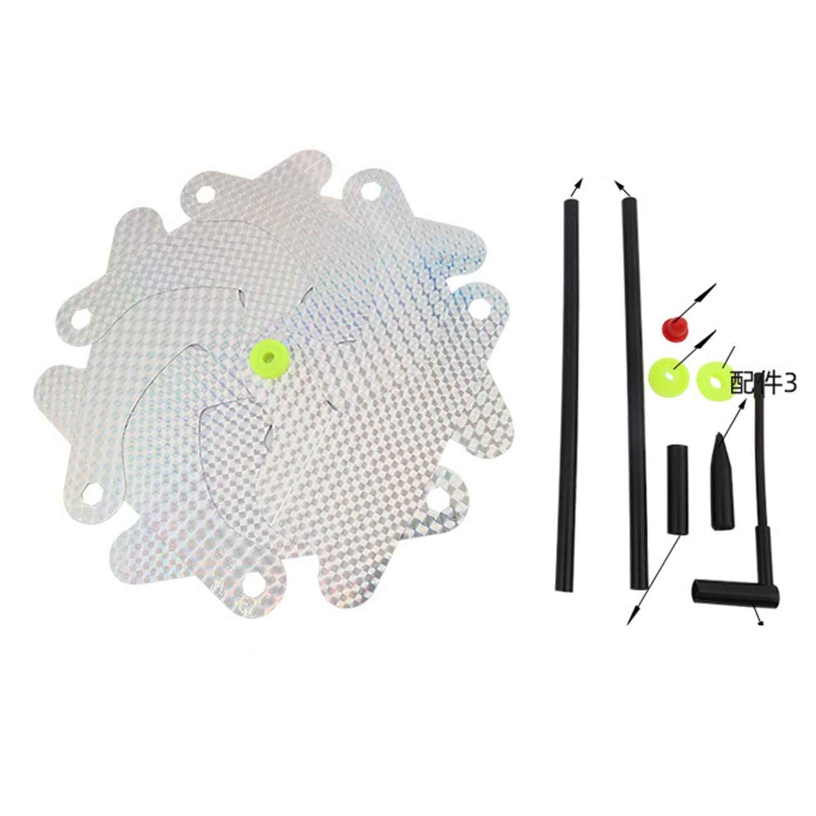 Whirl Reflective Pinwheel Wind Spinner Sparkly Silver for Farm Garden Yard