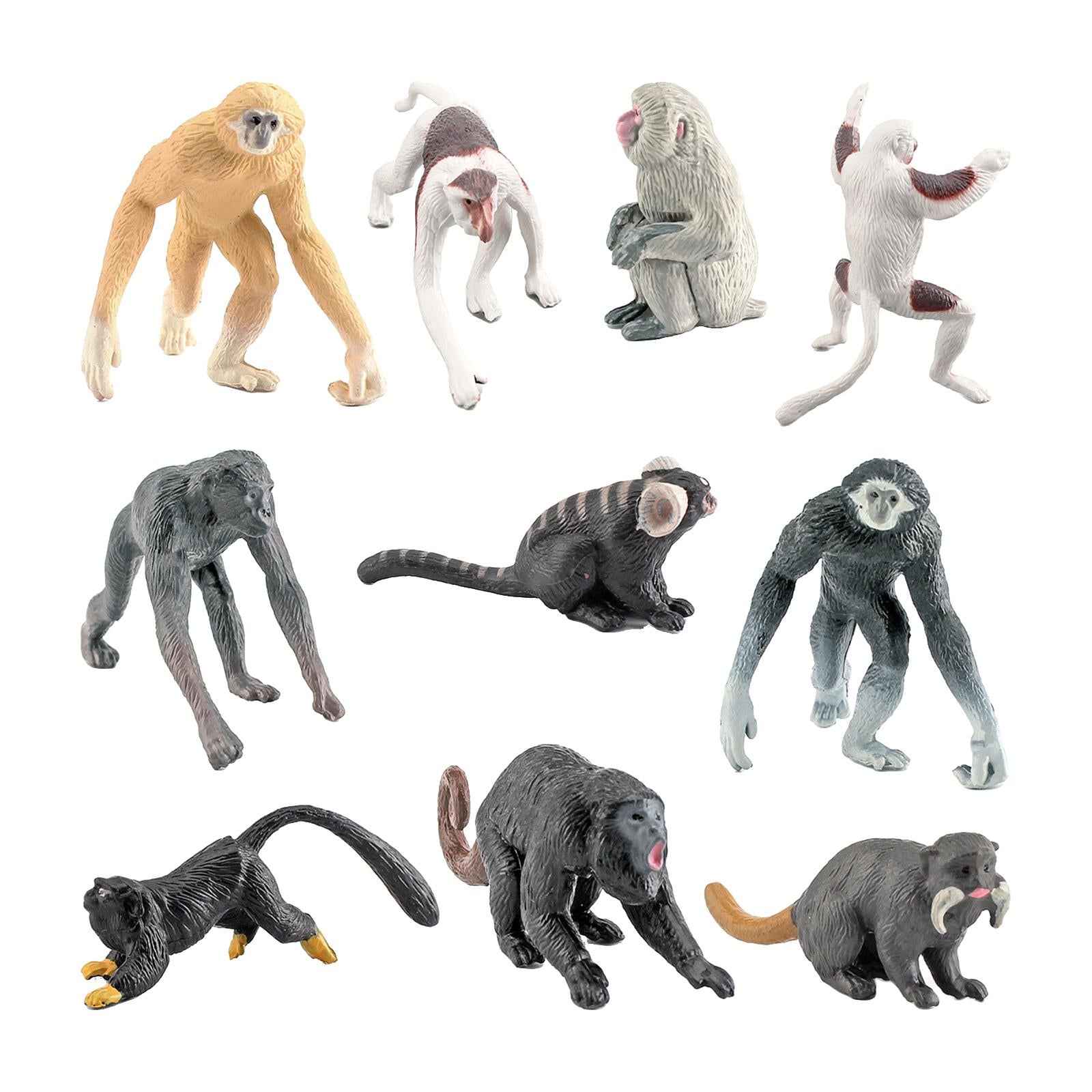 10x Simulation Mini Orangutan Monkey Figures Cake Topper Toy for Toddlers