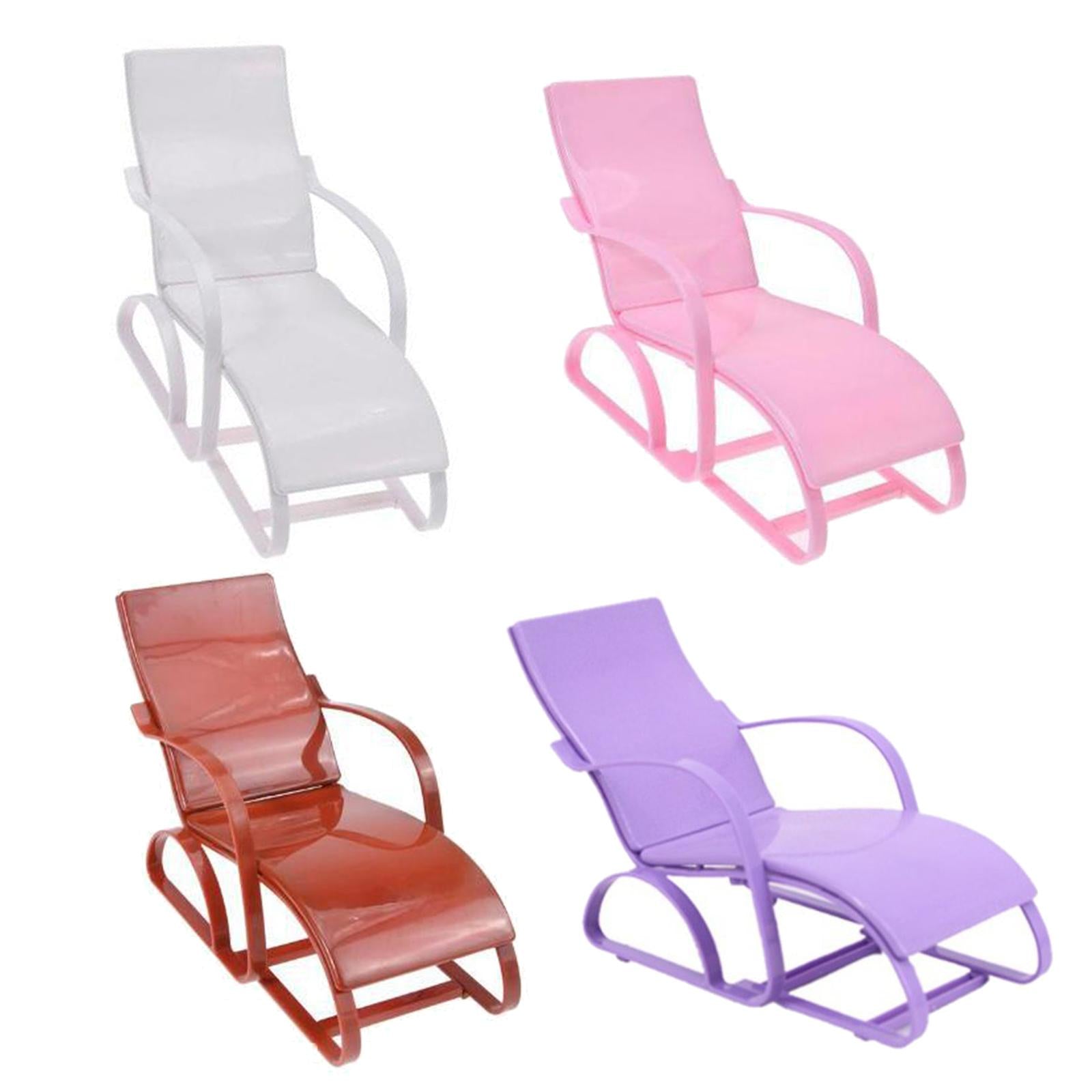 2x1/6 Mini Dollhouse Chair Furniture Model Unassembled Home Decoration DIY Pink