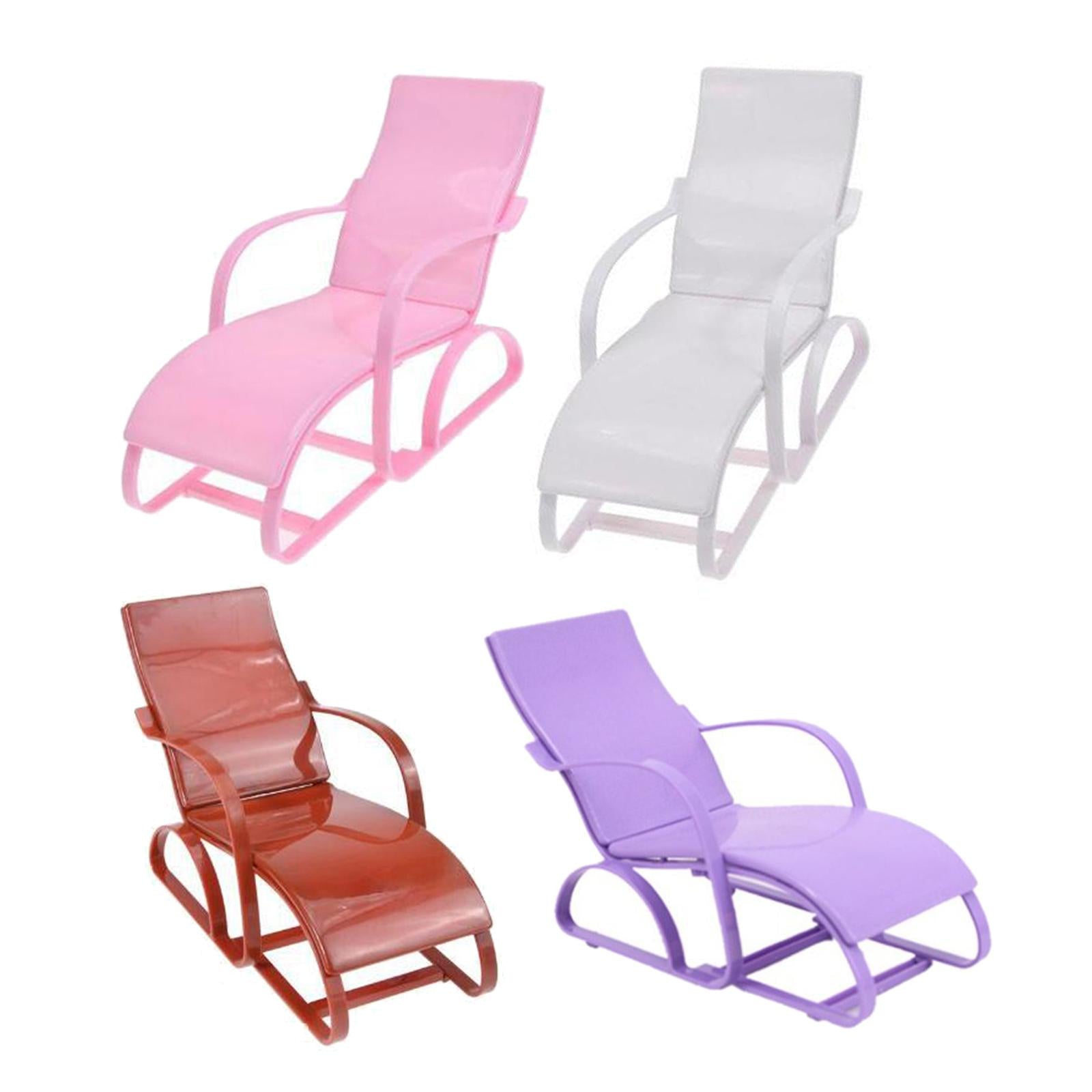 2x1/6 Mini Dollhouse Chair Furniture Model Unassembled Home Decoration DIY Pink