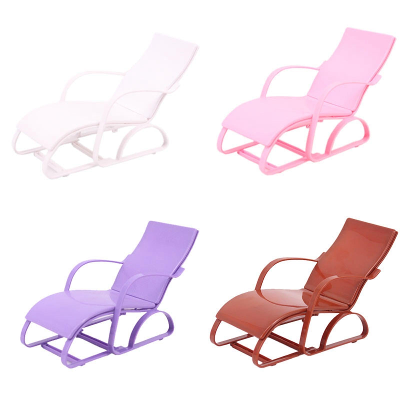 2x1/6 Mini Dollhouse Chair Furniture Model Unassembled Home Decoration DIY Pink