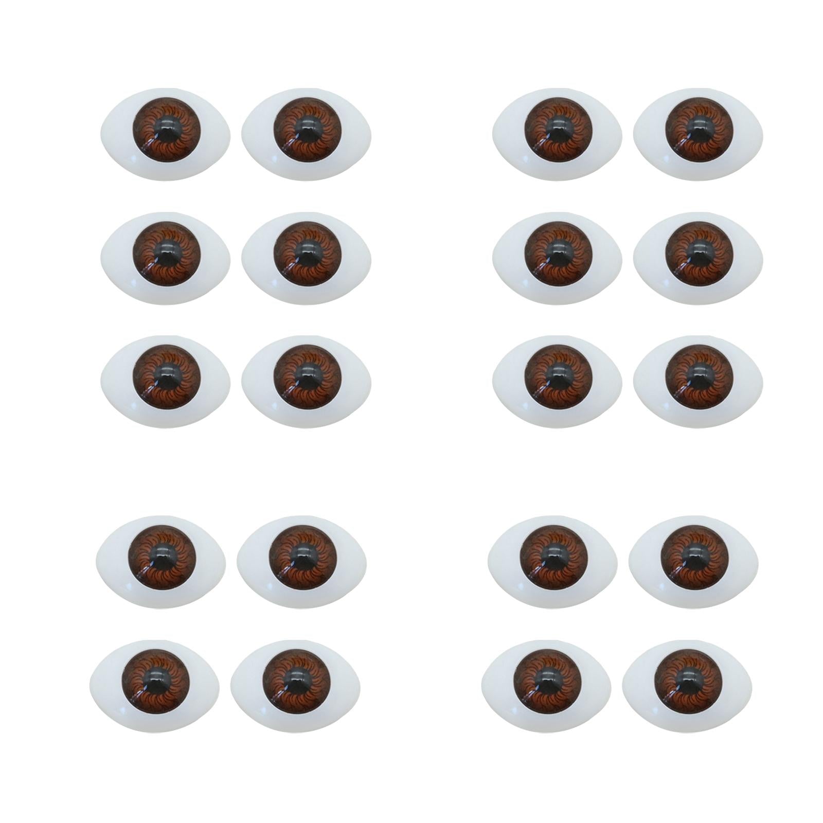2x10 Pairs 11x14mm Doll Simulated Eyes Kit for Animal Stuffed Toys Brown