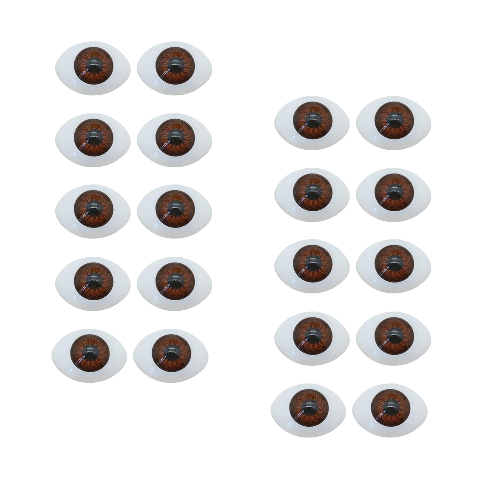 2x10 Pairs 11x14mm Doll Simulated Eyes Kit for Animal Stuffed Toys Brown