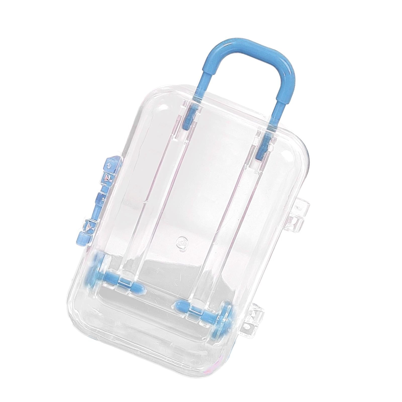 3xJewelry Organiser Suitcase Shape Portable Treasure Chest Box Keepsake Blue