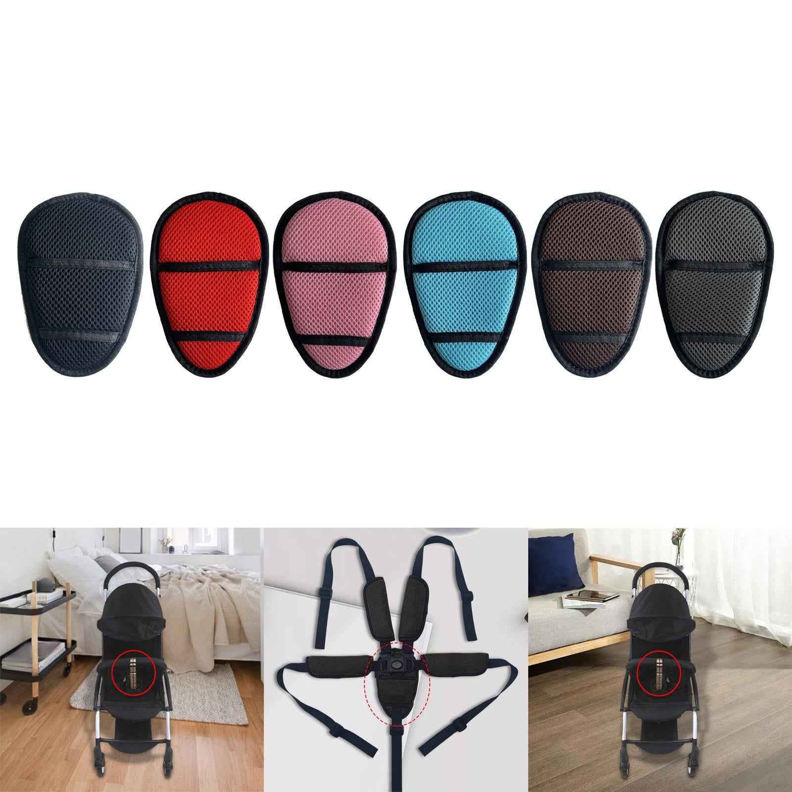 Universal Baby Stroller Car Seat Crotch Pad for Car Seat Pram Stroller black