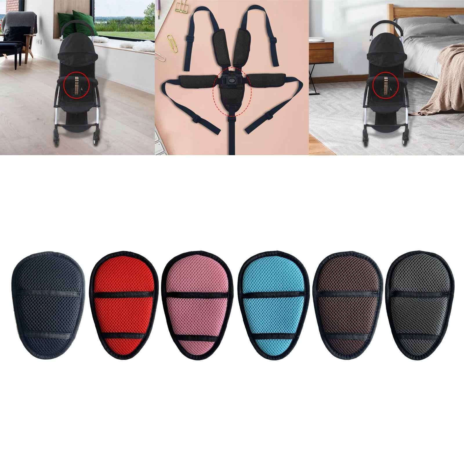Universal Baby Stroller Car Seat Crotch Pad for Car Seat Pram Stroller black