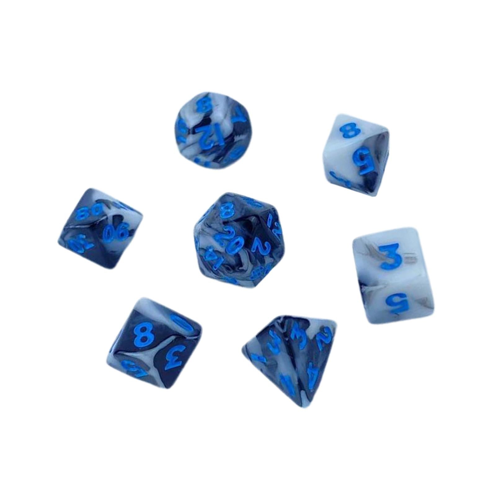 3x7 Pieces Portable Polyhedron Dices Set Multicolour Dices Set for Board Game Blue